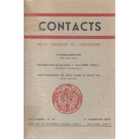 Revue française de l'orthodoxie / contact n° 70