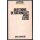 Questions de nationalité