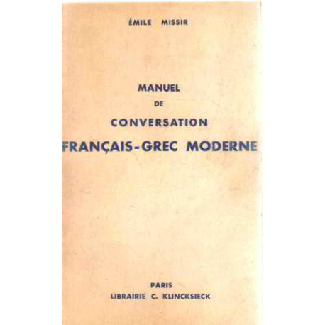 Manuel de conversation francais-grec moderne