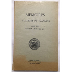 Mémoires de l'académie de Vaucluse 6e série - tome VIII