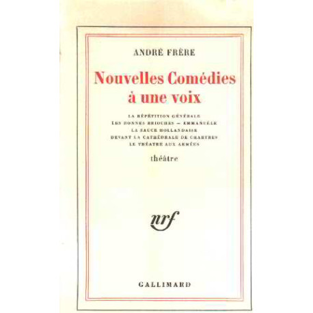 Nouvelles comedies à une voix