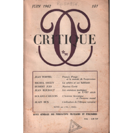 Revue critique n° 181