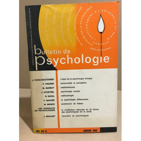 Bulletin de psychologie n° 266