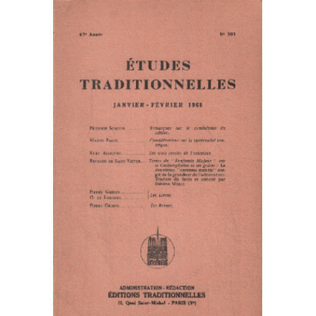 Etudes traditionnelles n° 393 / janvier-fevrier 1966