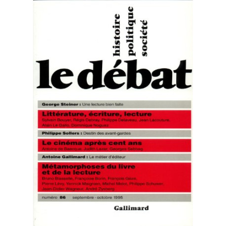 Le Débat numéro 86 (septembre-octobre 1995)