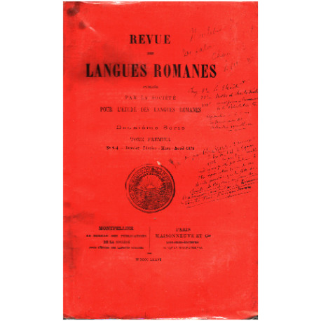 Revue des langues romanes tome premier n° 1-4