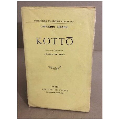 Kotto / traduit de l'anglais par Joseph de Smet / exemplaire numéroté