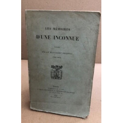 Les mémoires d'une inconnue publiés sur le manuscrit original 1780...