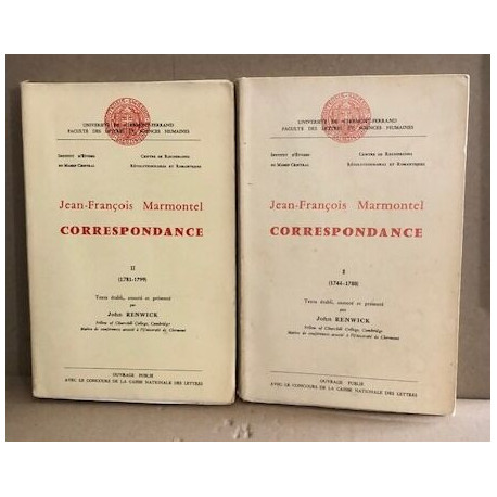 Correspondance / 2 tomes / 1744-1799/ texte établi annoté et...