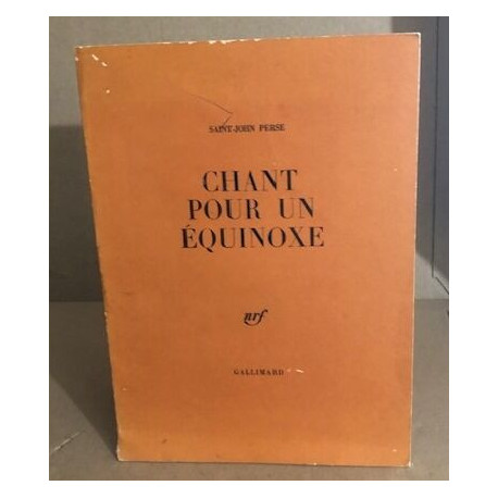 Chant pour un equinoxe