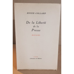 De la liberté de la presse / discours