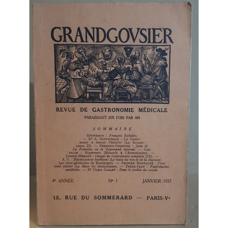 Grandgousier revue de gastronomie médicale - 4° année - N°1