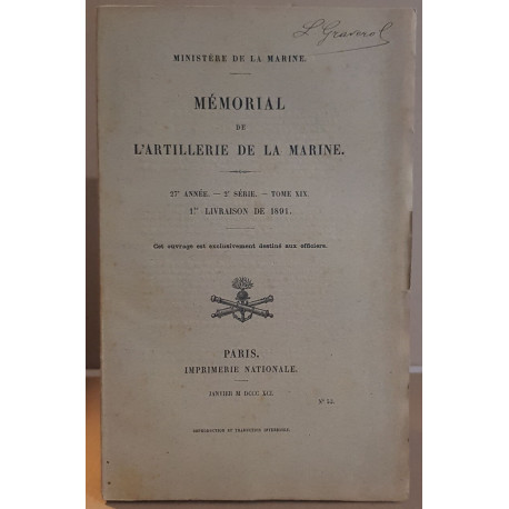 Mémorial de l'artillerie de la marine - 27 année - 2° série - Tome...