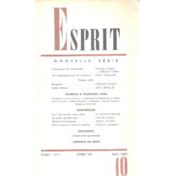 Revue esprit/ octobre 1963/ l'objection de conscience