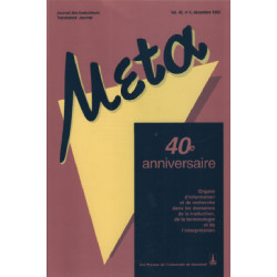Meta / journal des traducteurs -translators journal volume 40 / n° 4