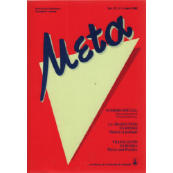 Meta / journal des traducteurs -translators journal volume 37 n° 1