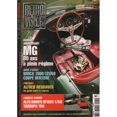 Revue rétroviseur n° 191 : dossier anniversaire MG , Simca...