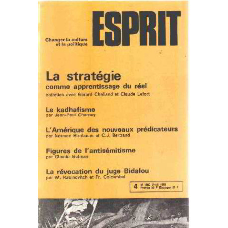 Revue esprit avril 1961 / la strategie