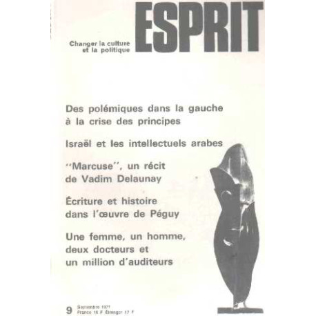 Revue esprit/ septembre 1977/ isrel et les intellectuels arabes