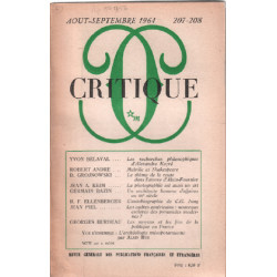 Revue critique N° 207-208