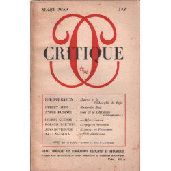 Revue critique N° 142
