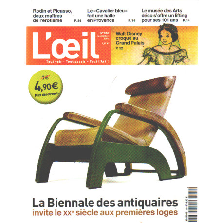 Revue d'art l'oeil n° 583 / la biennale des antiquaires invite le...