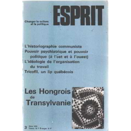 Revue esprit mars 1978 / les hongrois de transylvanie