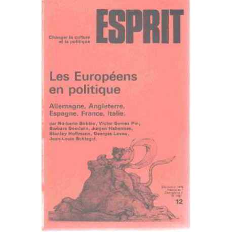 Revue esprit/ decembre 1979/ les europeens en politique