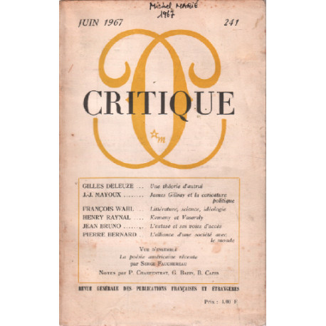 Revue critique N° 241