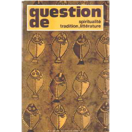 Revue question de spiritualité tradition litterature n° 17
