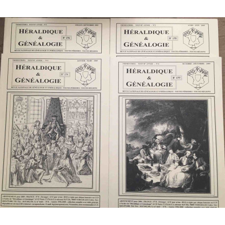 Revues Héraldique et Généalogie / année complète 2005 (sommaires...