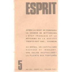 Revue esprit/ mai 1974/ apres la mort de pompidou la chance de...