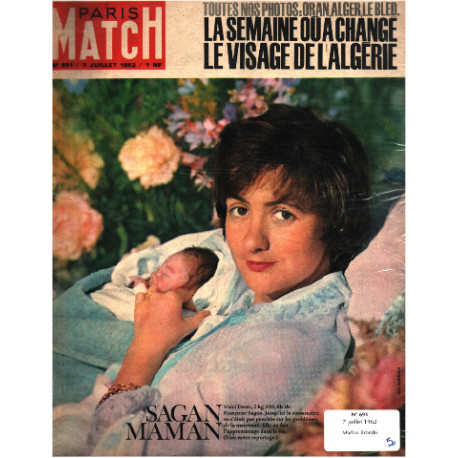 Paris match n° 691 / 7 juillet 1962 / marlon brando -francoise sagan