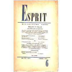 Revue esprit n° 6 / realisme et réalité enquete sur la peinture