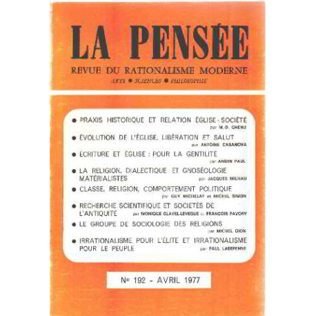 La pensée/ revue du rationalisme moderne n°192