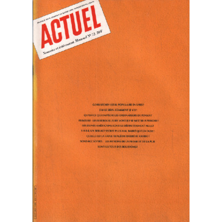 Revue actuel n° 72 / nouvelle serie