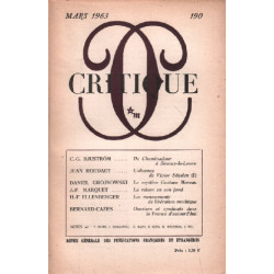 Revue critique N° 190