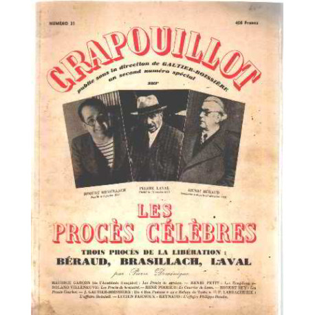 Revue le crapouillot n° 31 / les procés célèbres / trois procés de...