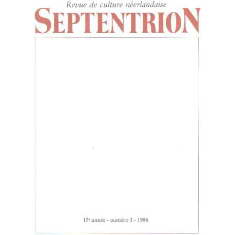 Revue de culture néerlandaise septentrion n° 3/ 1986