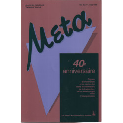 Meta / journal des traducteurs -translators journal volume 40 n° 1