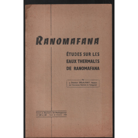 Études sur les eaux thermales de Ranomafana (extrait 1958)