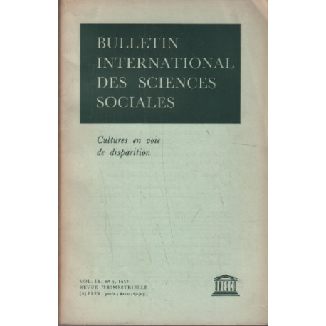 Bulletin international des sciences sociales volume IX n° 3