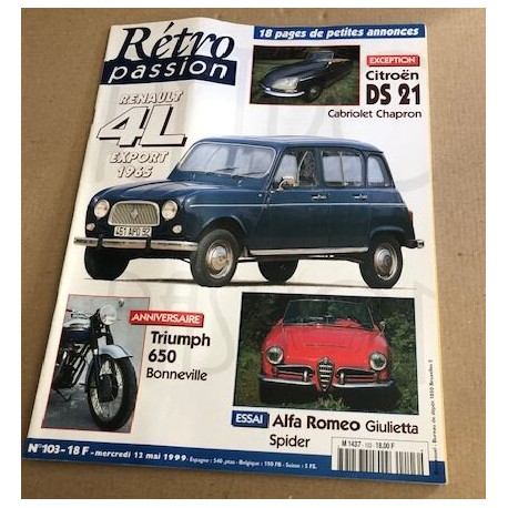 Retro passion n° 103 / renault 4L export 1965