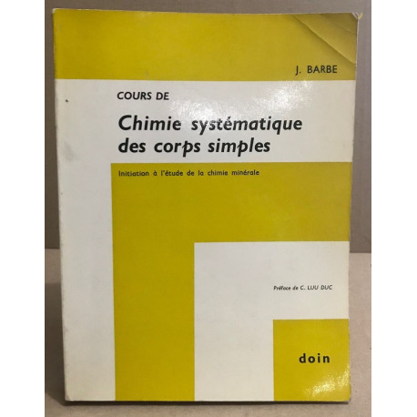 Chimie systématique des corps simples