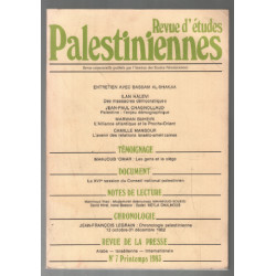 Revue d'études palestiniennes n° 7 printemps 1983