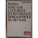 Notes sur la vie culturelle en république démocratique du Vietnam