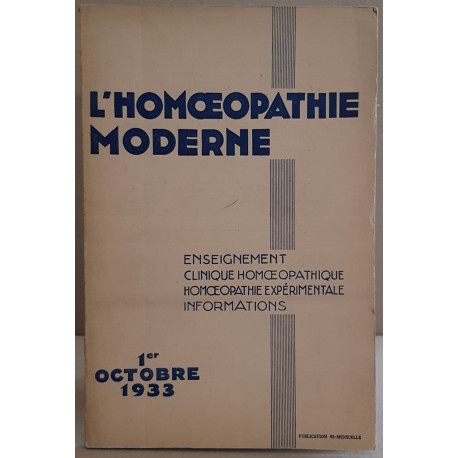 L'homoeopathie moderne - N°15 - 1° Octobre 1933
