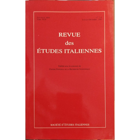 Revue des études italiennes / tome XLII: JUILLET DECEMBRE 1996