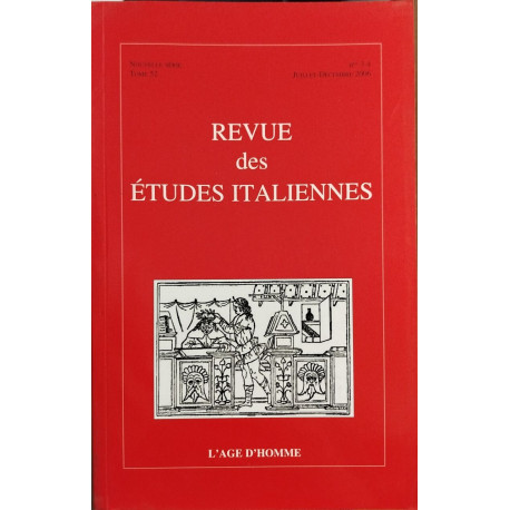Revue des études italiennes / tome 52 / juillet-decembre 2006