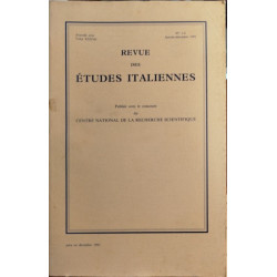Revue des études italiennes / tome 37 / janvier decembre 1991
